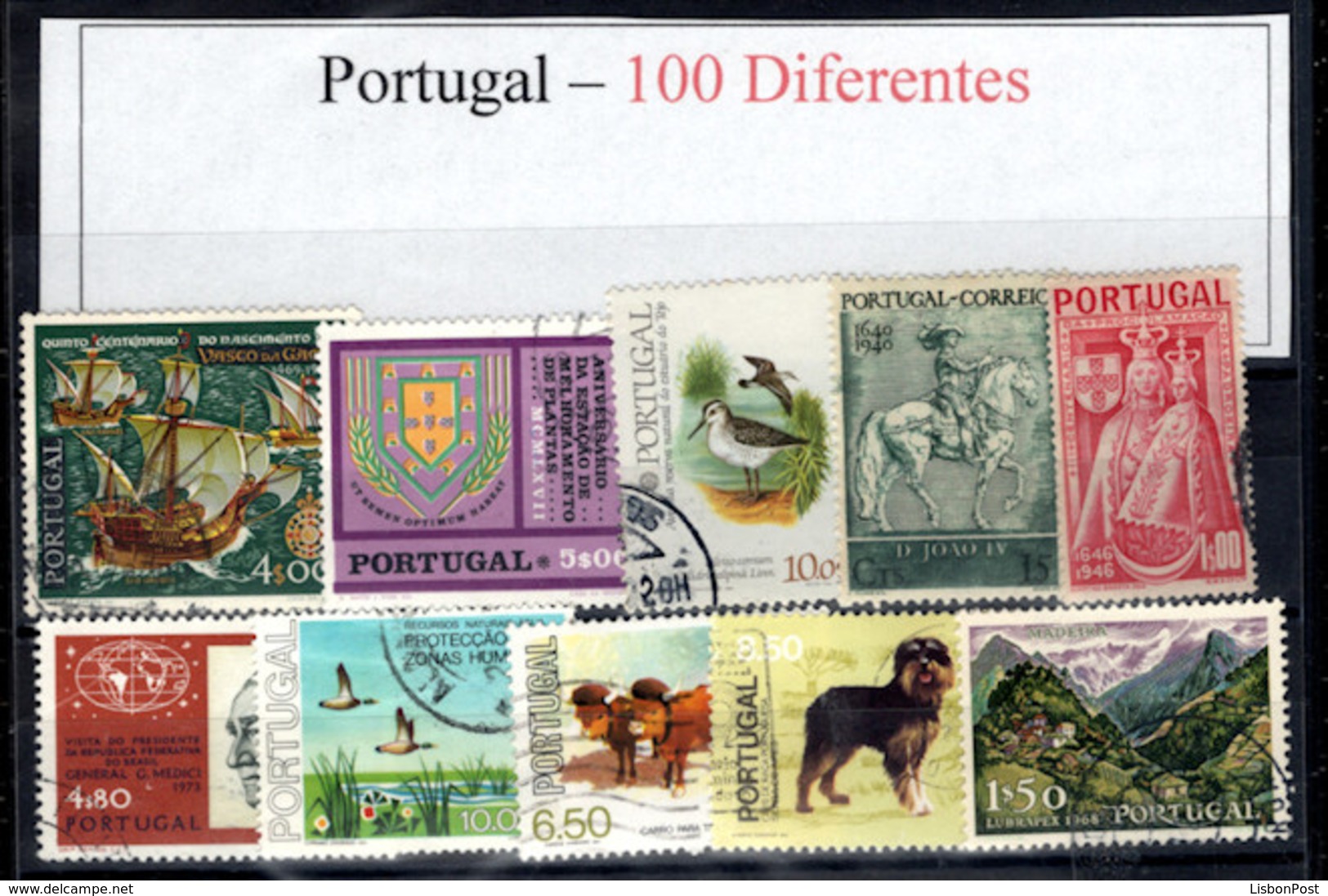 Portugal PACKAGE, PAQUET, 100 DIFFERENT Stamps - Collections