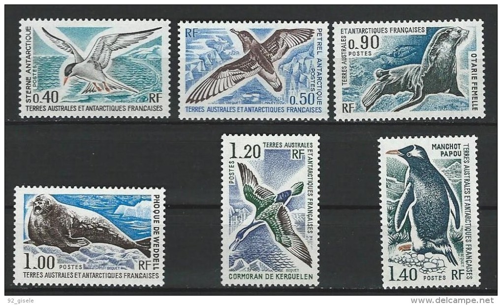 TAAF YT 55 à 60 " Faune " 1976 Neuf** - Unused Stamps