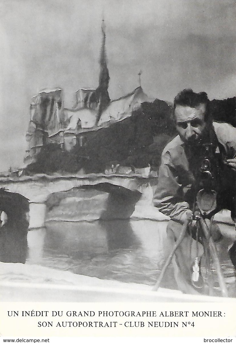 Albert MONIER - Son Autoportrait Devant Notre Dame De Paris   ( C.P.M. , Gd - Ft ) - Monier