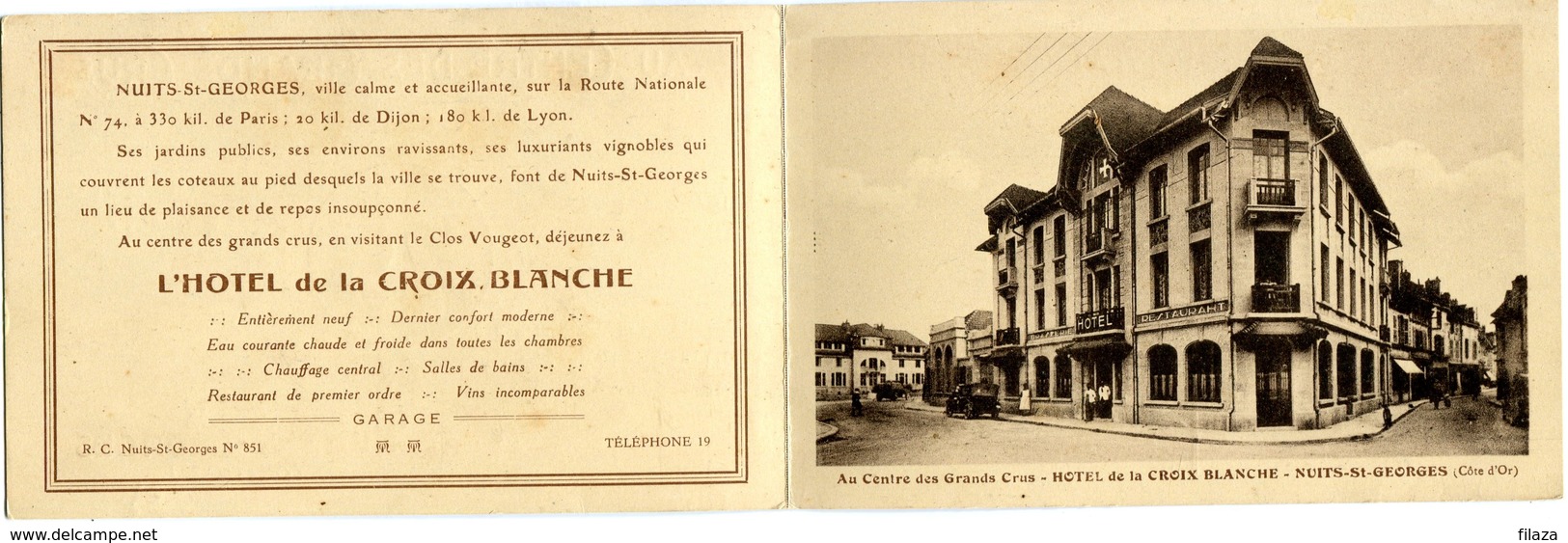21 - Côte D'Or  - Au Centre Des Grands Crus Hotel De La Croix Blanche (N0180) - Nuits Saint Georges