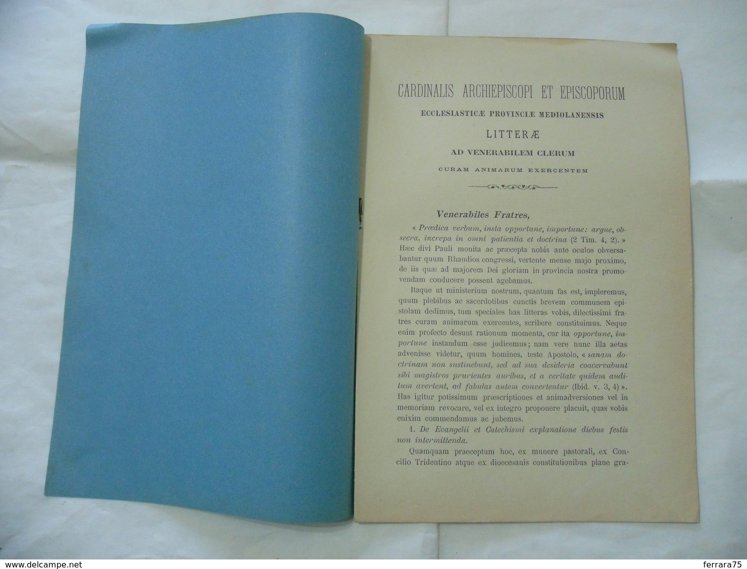 CARDINALIS ARCHIEPISCOPI ET EPISCOPORUM LITTER AE CLERUM MILANO 1902. - Religion