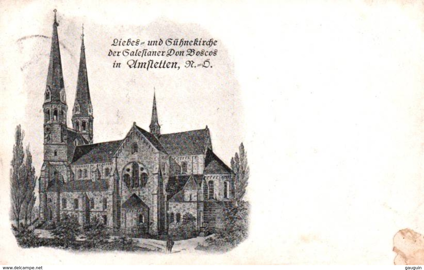 CPA - AMSTETTEN - DON BOSCO Kirche ... Illustration  (Affranchissement TP) - Amstetten