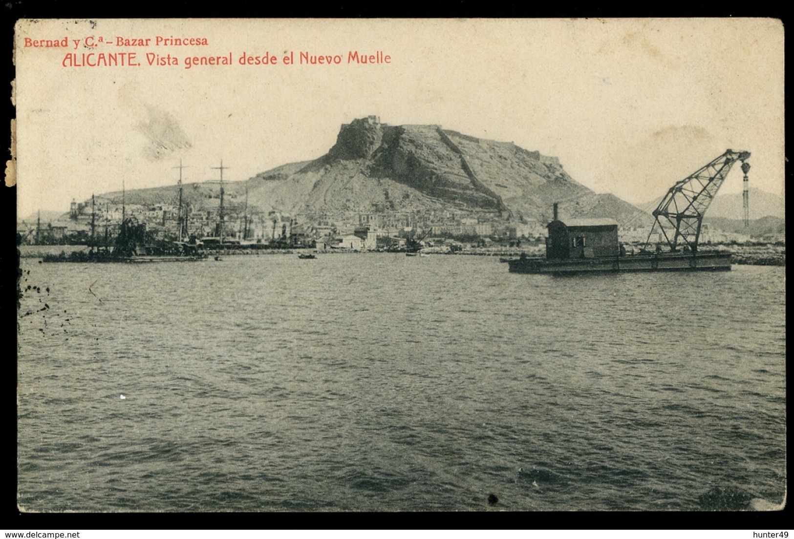 Alicante Vista General Desde El Nuevo Muelle 1910 Thomas - Alicante