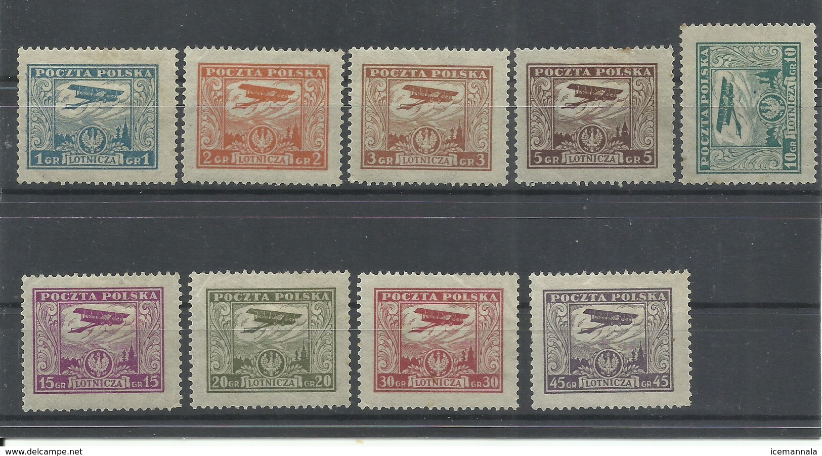 POLONIA  YVERT  AEREO   1/9     MH  * - Unused Stamps