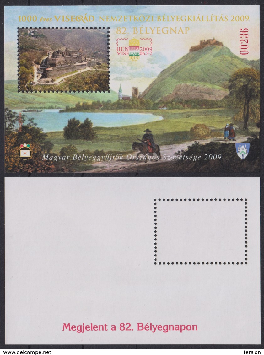 VISEGRÁD Danube Fortress Castle 2009 Stamp Exhibition Day HUNGARY MABÉOSZ Philatelists Commemorative Sheet Block - Commemorative Sheets