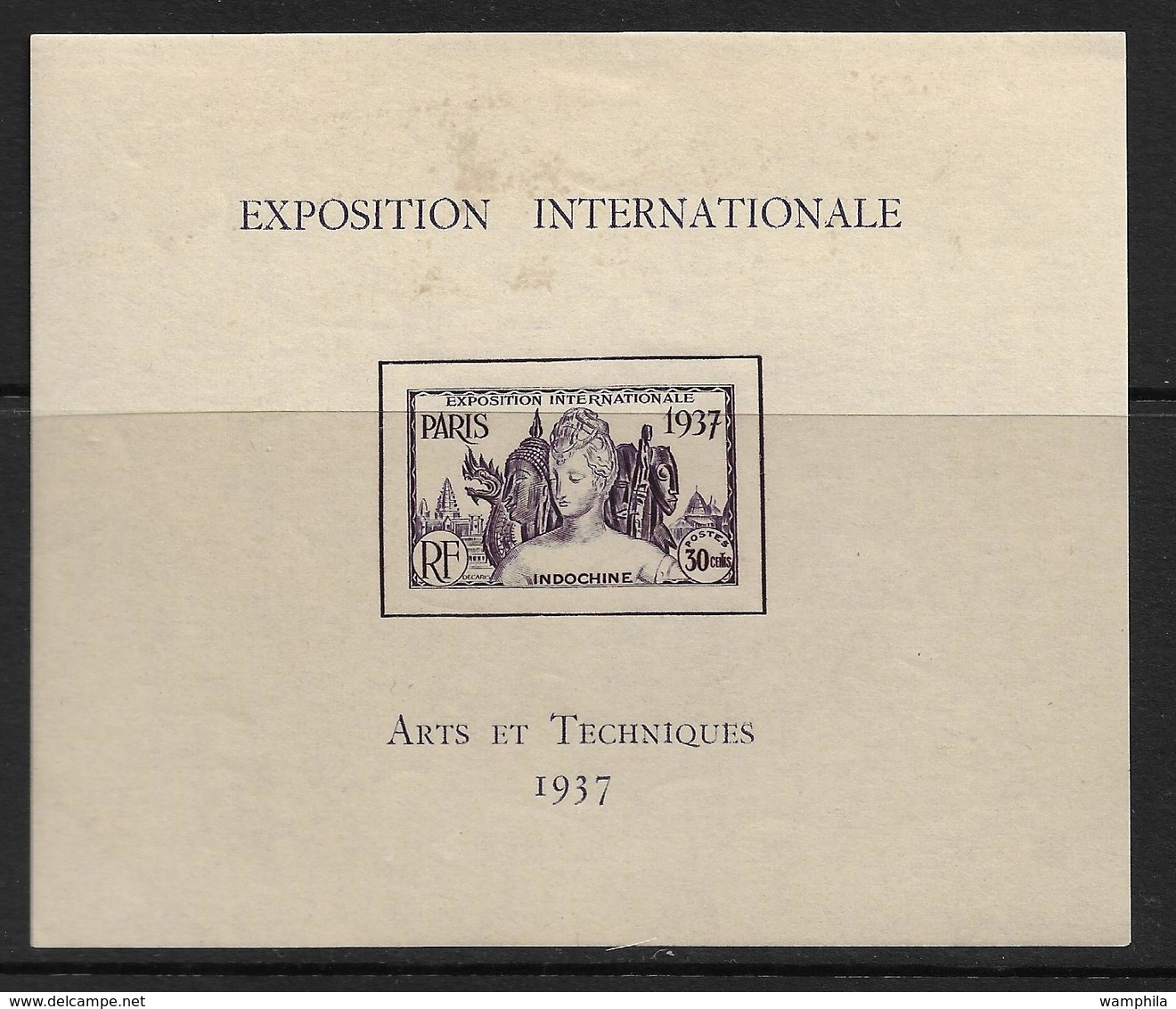 Indochine Bloc N°1* De L'expo De 1937 - Altri & Non Classificati