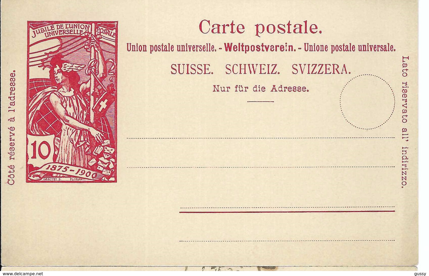 SUISSE 1900:  CP (entier Postal De 10c.) Neuf  B à TB - Entiers Postaux