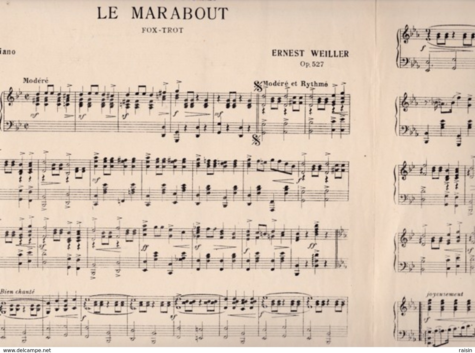 "Hopser " Musique Et Théâtre 1925 Piano  Et "Le Marabout" Fox-Trot Piano  OP 527 Ernest Weiller BE - Scores & Partitions