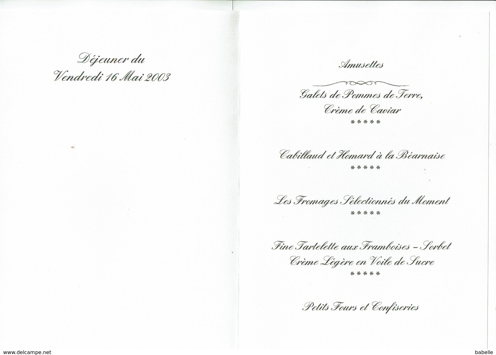 2 MENUS Marc MENEAU - L'Espérance à Vézelay - Déjeuner Et Diner - Menus