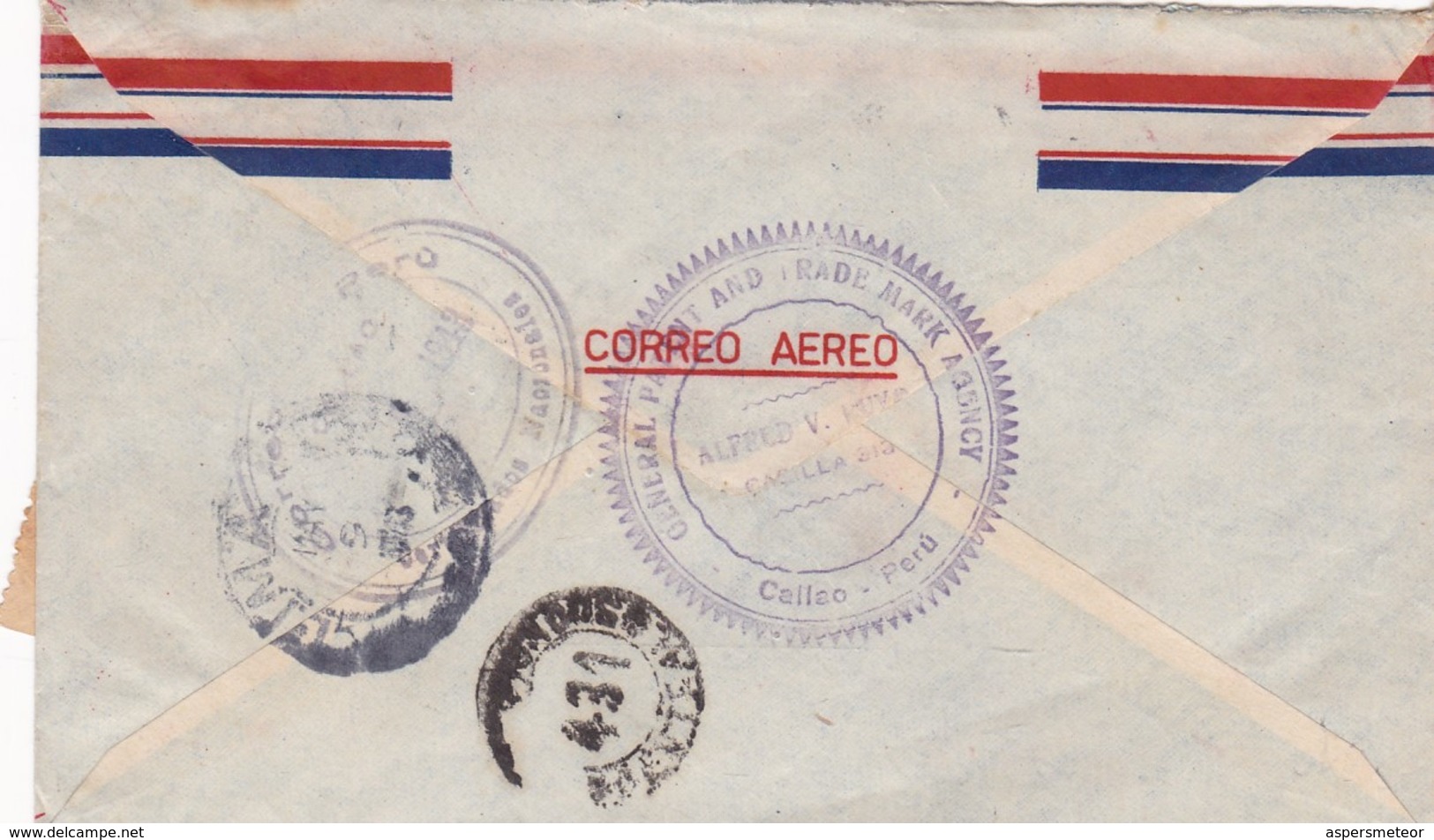 GIMBEL. PEROU COMMENCIAL COVER, CIRCULEE DE CALLAO A BUENOS AIRES, ARGENTINE AN 1943 PAR AVION RECOMMANDE -LILHU - Peru