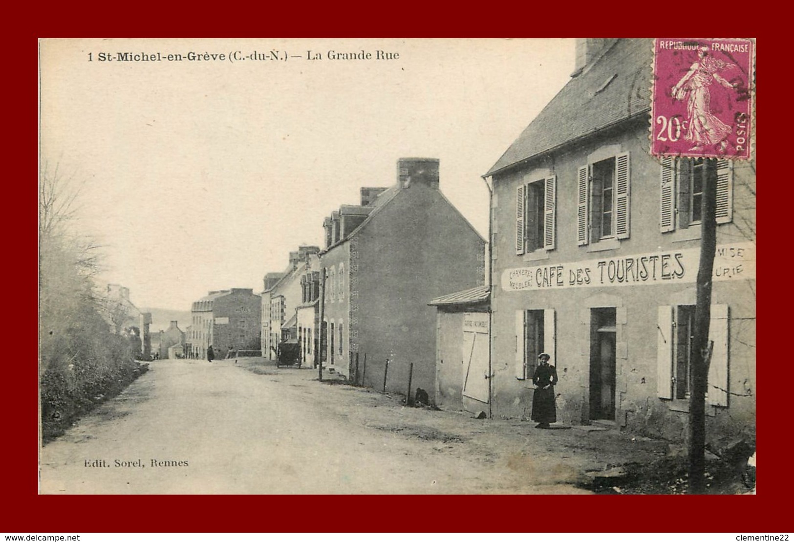Saint Michel En Grève * La Grande Rue * Café Des Touristes ( Scan Recto Et Verso ) - Saint-Michel-en-Grève