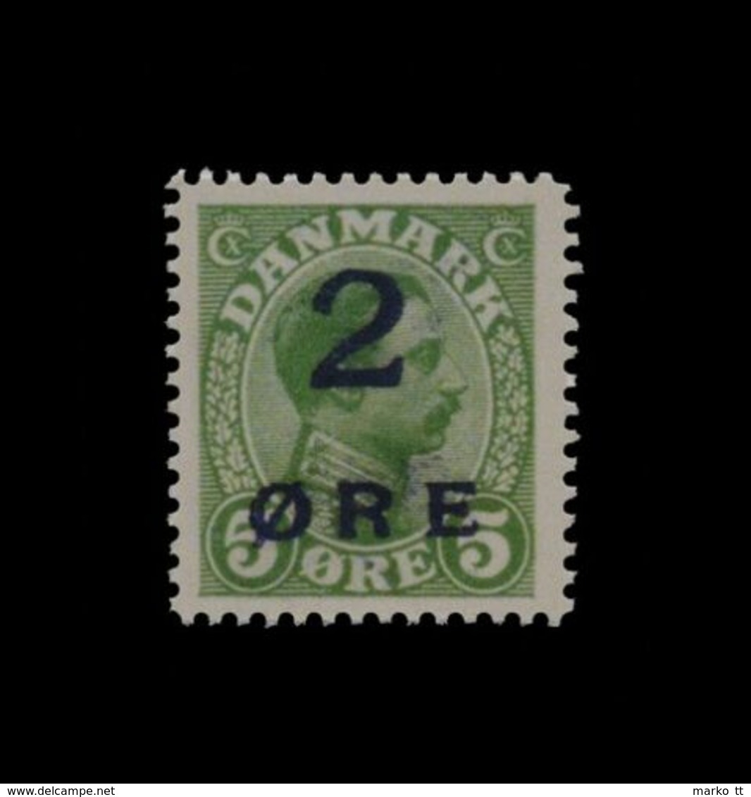 ***REPLICA*** Of Faroe Islands 1919 Surcharged 2o On 5o Green , Sc 1 - Faroe Islands