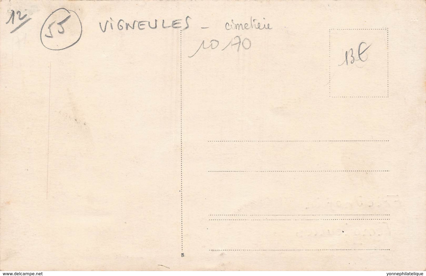 55 - MEUSE - VIGNEULLES  - 10170 - Carte Photo - Cimetière - Vigneulles Les Hattonchatel