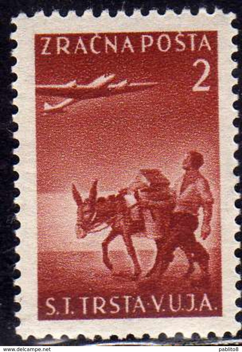 TRIESTE B 1949 POSTA AEREA YUGOSLAVIA SOPRASTAMPATI  AIR MAIL JUGOSLAVIA OVERPRINTED 2d MNH - Poste Aérienne