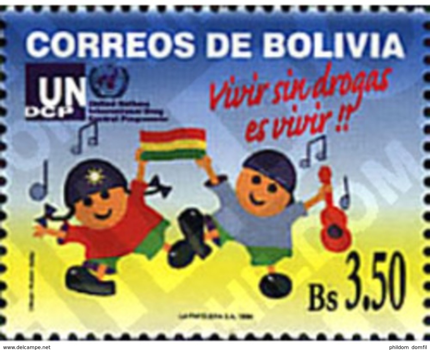 Ref. 50459 * MNH * - BOLIVIA. 1999. FIGHTING DRUGS ABUSE . LUCHA CONTRA LA DROGA - Bolivien