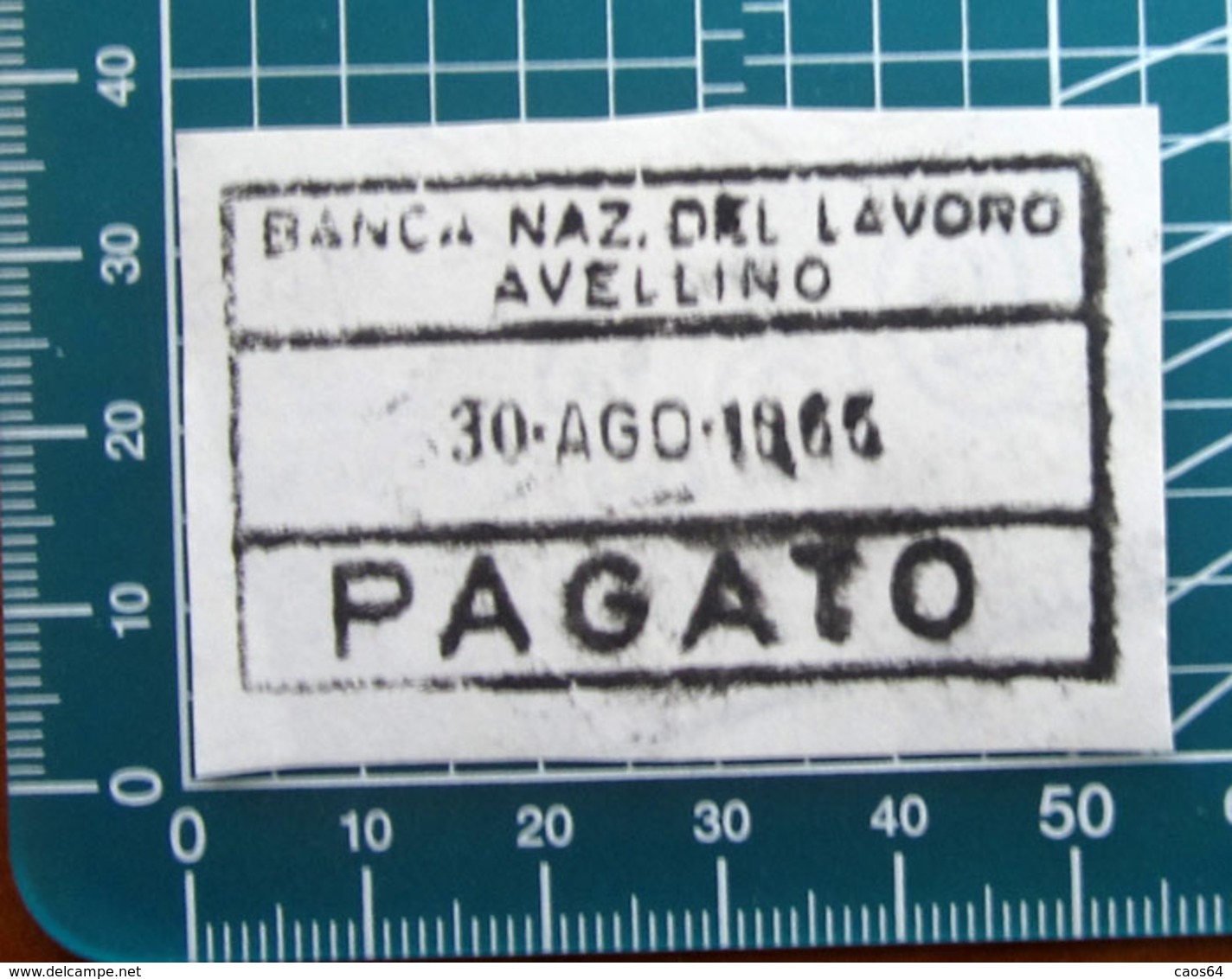 Timbro Italia 1965 Banca  Nazionale Del Lavoro Avellino - Frammento - Seals Of Generality