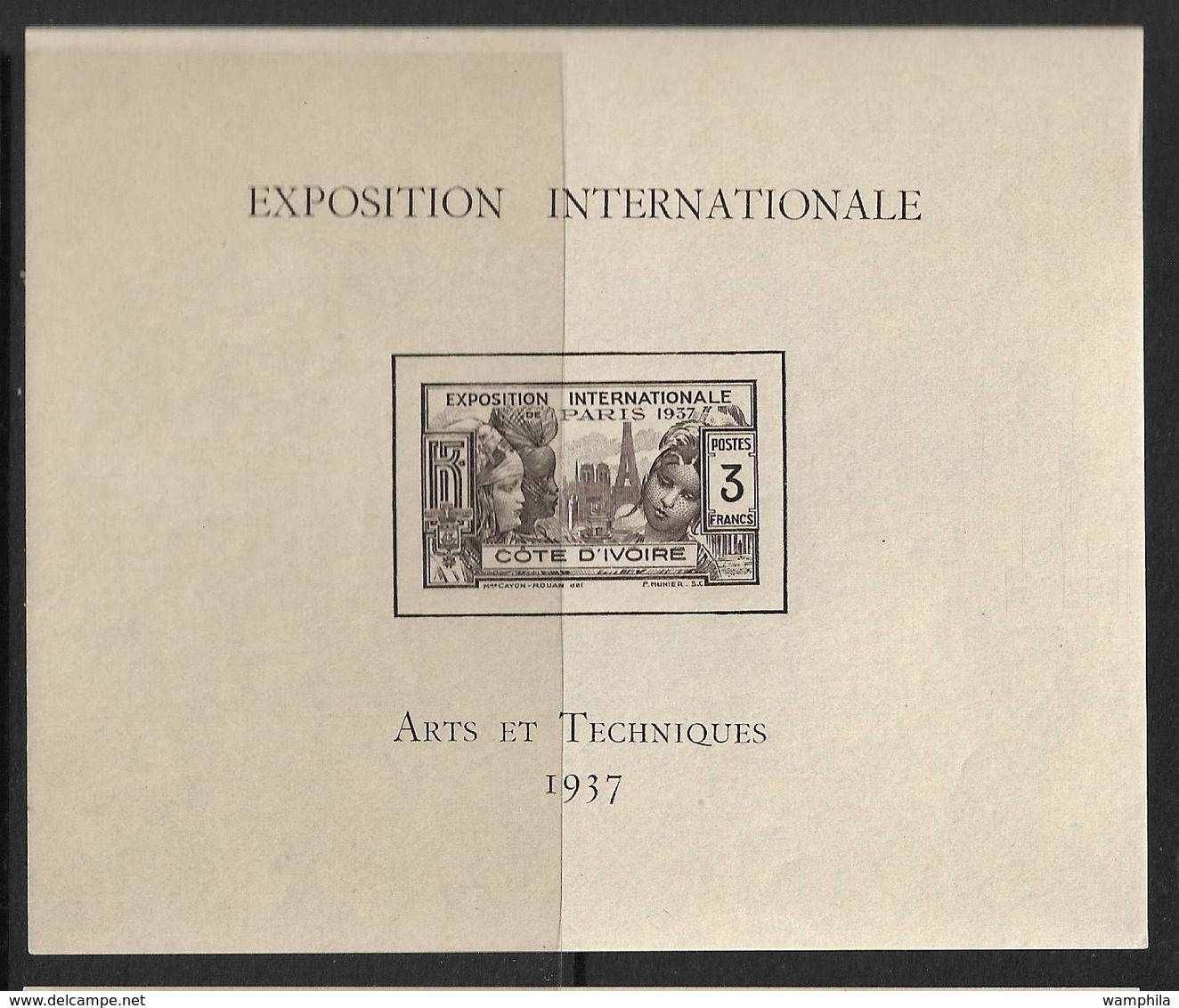 Cote D'ivoire Bloc N°1*de L'expo De 1937 - Altri & Non Classificati