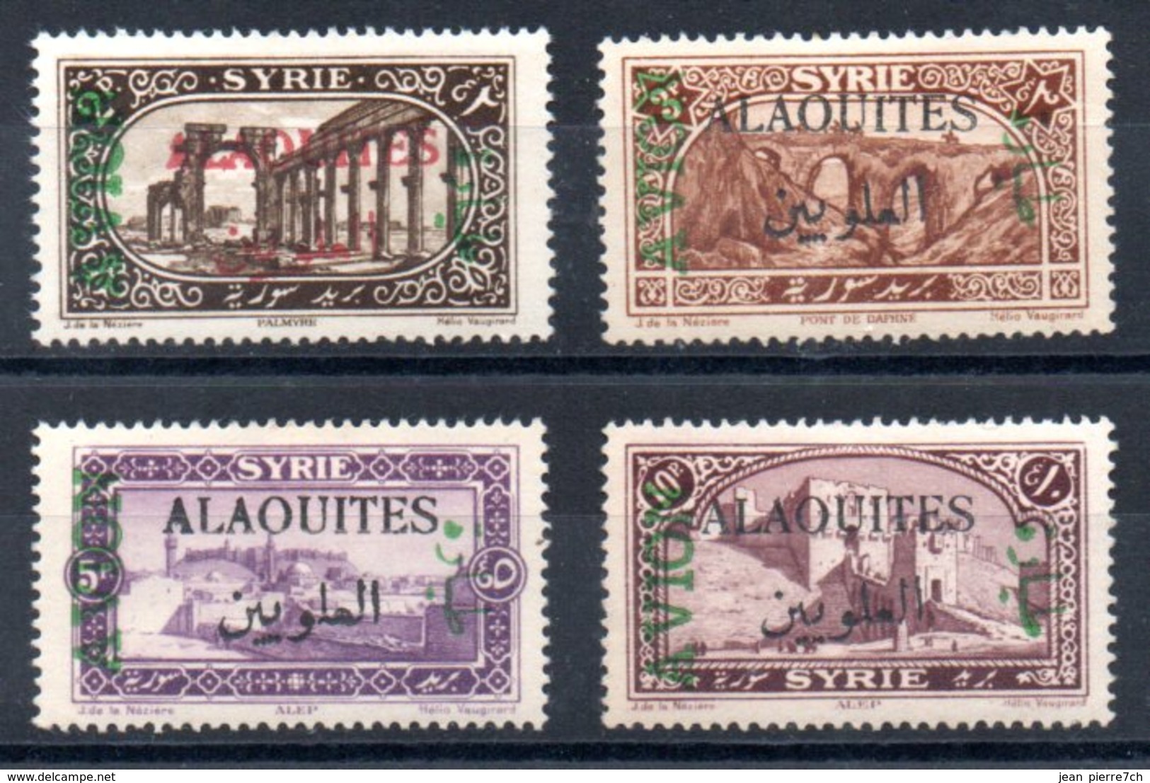 Alaouites Luftpost Y&T PA 5* - PA 7*, PA 8** - Unused Stamps