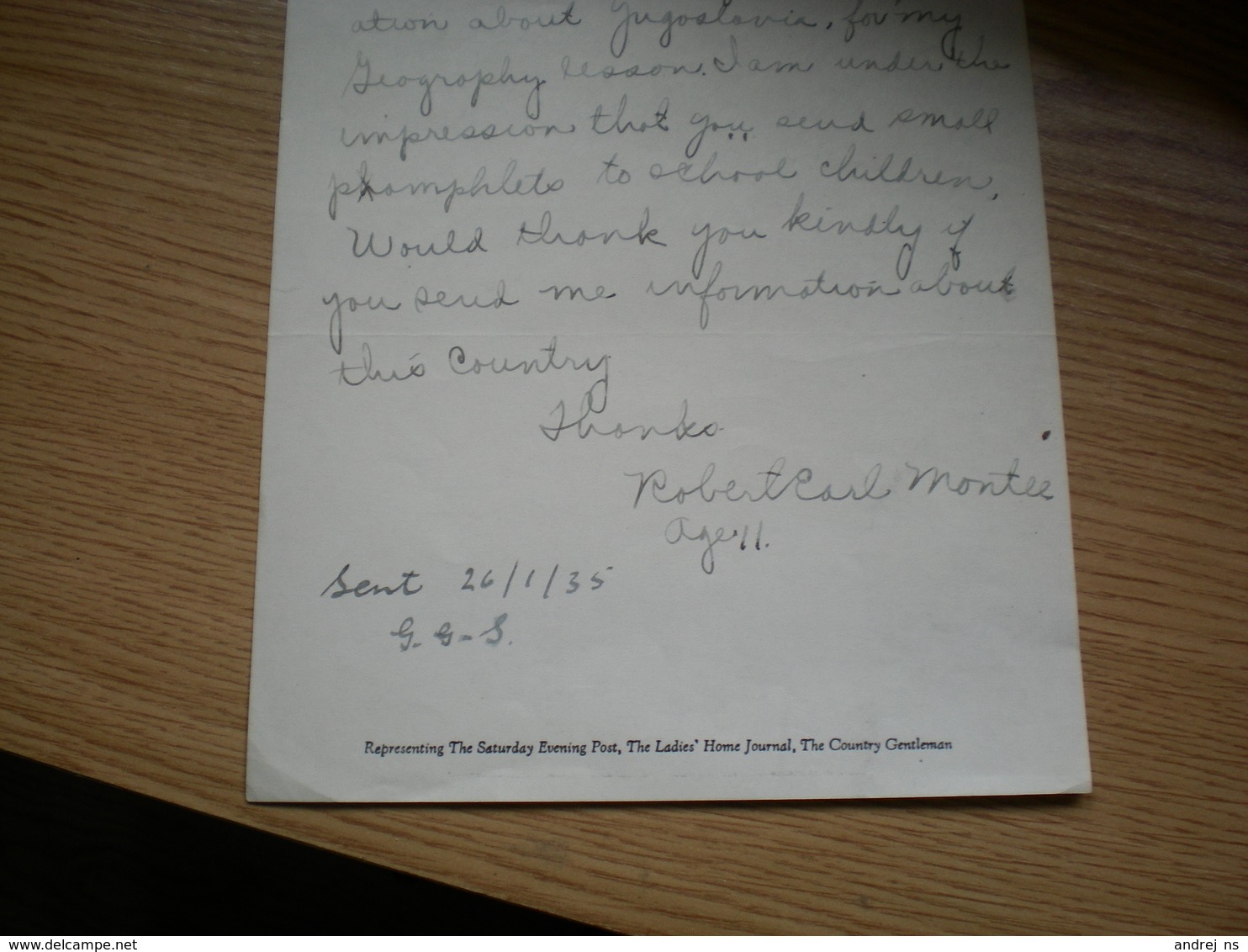 Robert Earl Montee Pittsburg Kansas Signatures  Royal Jugoslav Legation Washington 1935 - Etats-Unis