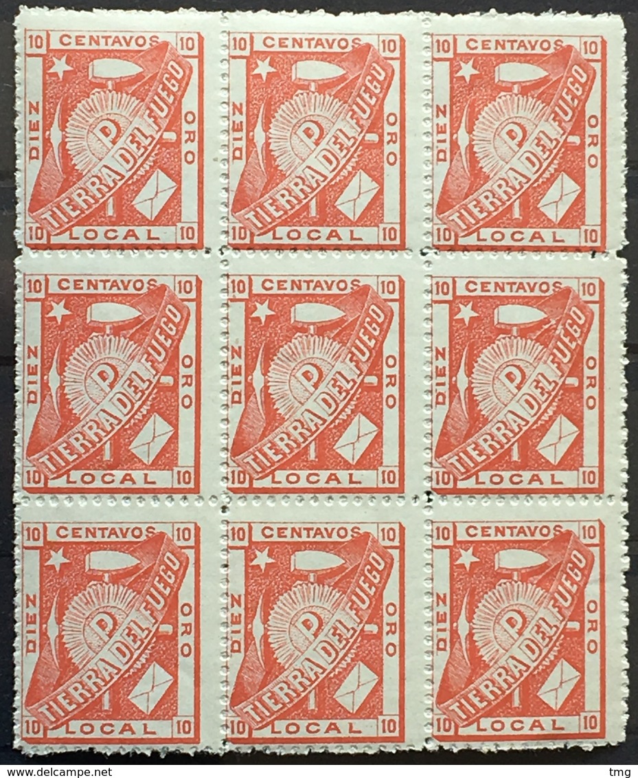 J53 – RARE (x9) Argentina (**) MNH Julius Popper 1891 Tierra Del Fuego Punta Arenas, Chile Or Rio Grande (540 Euros) - Unused Stamps