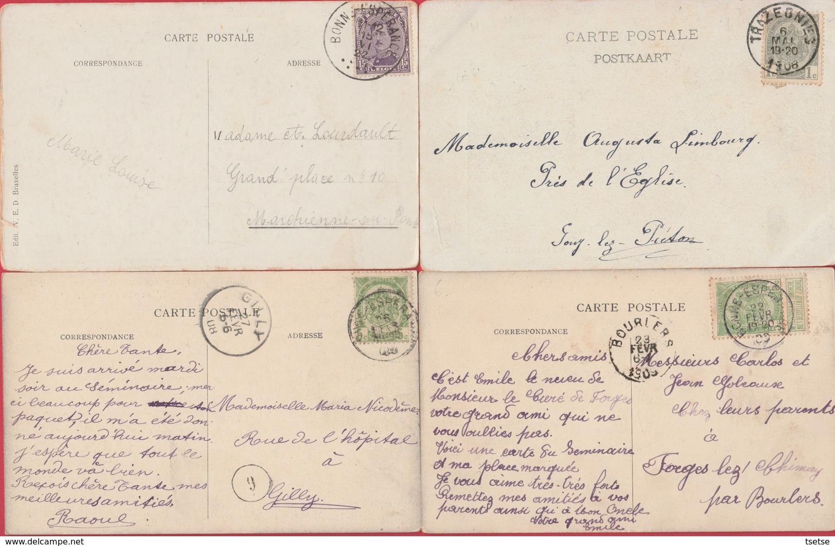 N-D De Bonne Espérance - Séminaire - 4 Cartes Postales - Estinnes