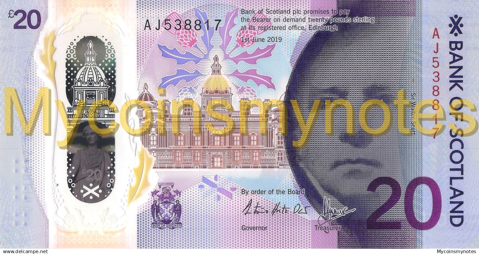 BANK OF SCOTLAND, £20 POUNDS, 2020, P-NEW, POLYMER, NEW DESIGN, UNC - 20 Pounds