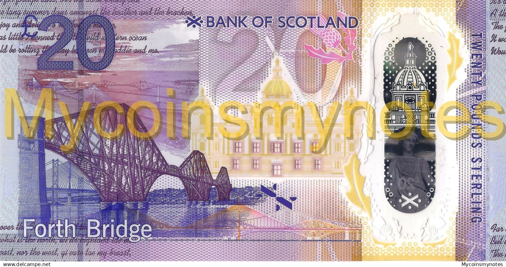 BANK OF SCOTLAND, £20 POUNDS, 2020, P-NEW, POLYMER, NEW DESIGN, UNC - 20 Pounds