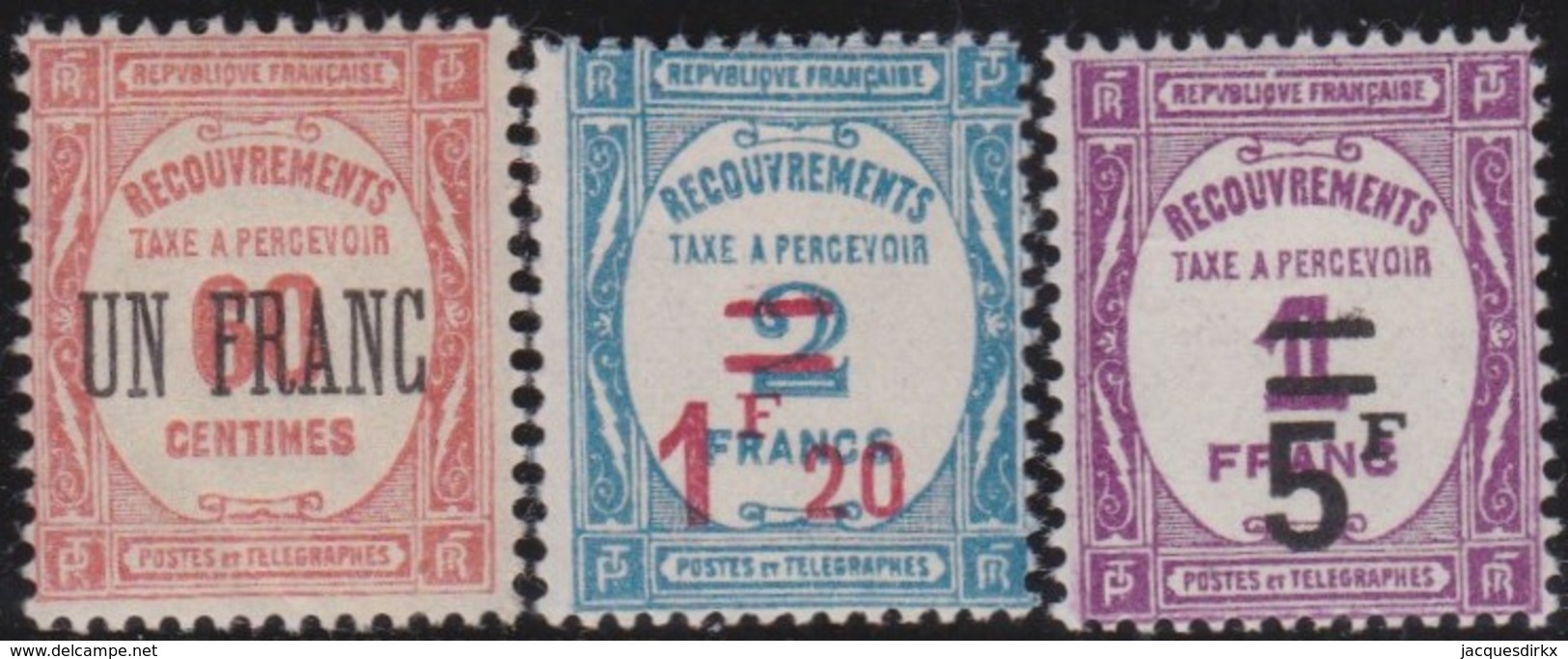 France  .    Yvert     .     Taxe  63/65  (2 Scans)       .    *   .    Neuf Avec Charniere   .  /   .   Mint-hinged - 1859-1959 Mint/hinged