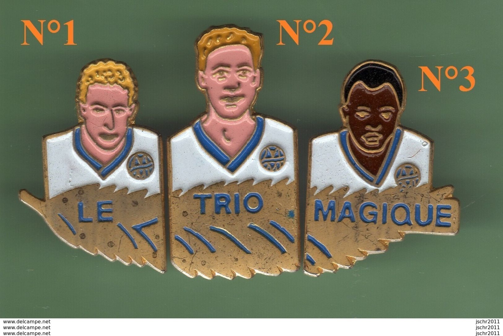 FOOT *** OM *** OLYMPIQUE DE MARSEILLE *** LE TRIO MAGIQUE *** Pin's N°2 En Vente - Uniquement *** OM-GT2 - Fussball