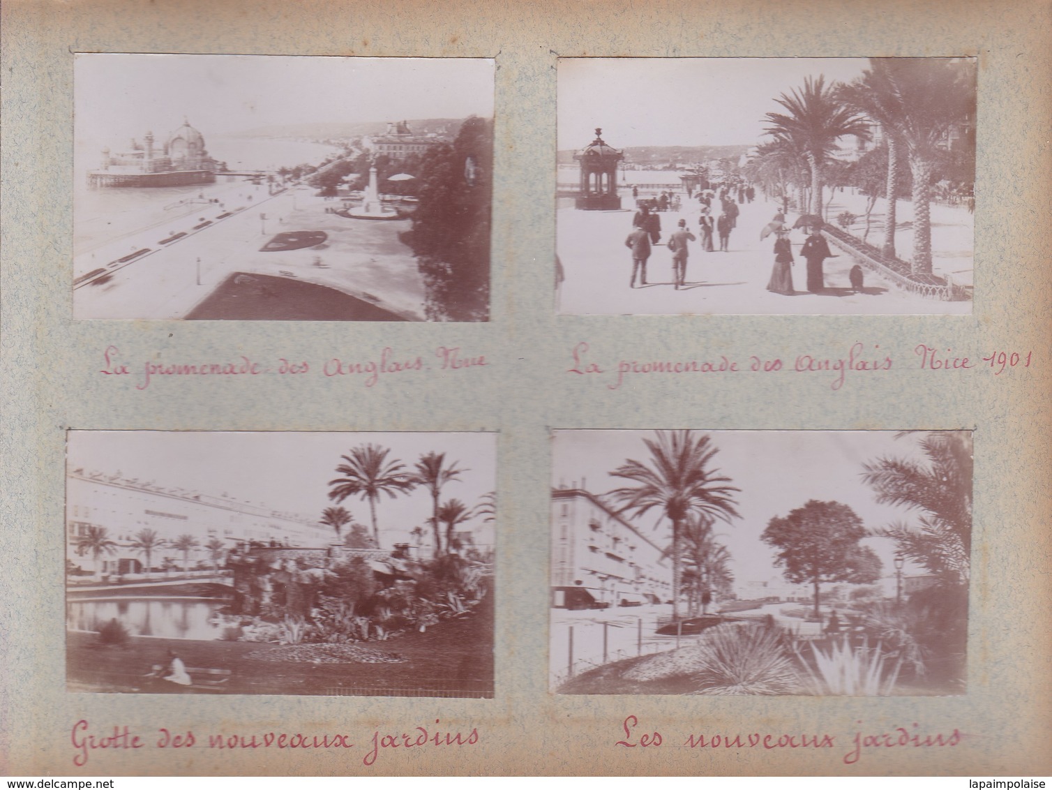 Lot De 12 Photographies D'amateurs De Nice De 1901 Collées Sur Carton Fort Ref 200757 - Places