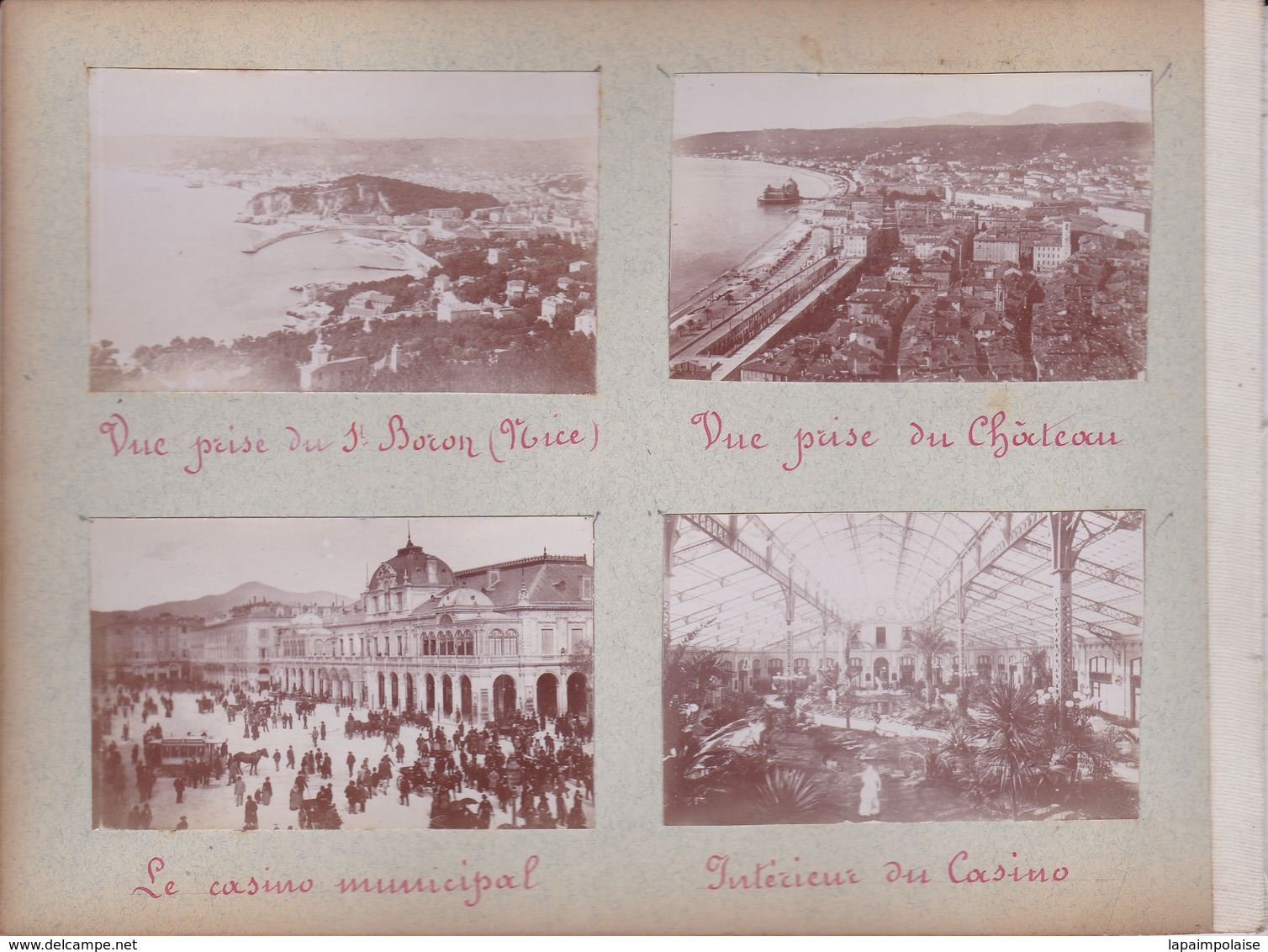 Lot De 12 Photographies D'amateurs De Nice De 1901 Collées Sur Carton Fort Ref 200757 - Places