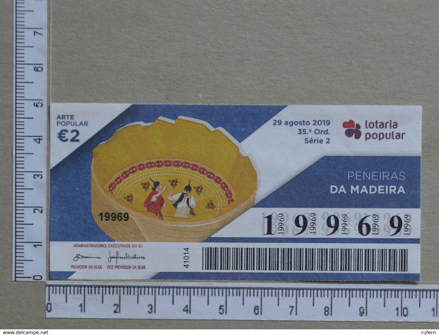 PORTUGAL - 2019 - LOTARIA POPULAR -  35ª -  2 SCANS   (Nº35842) - Lottery Tickets