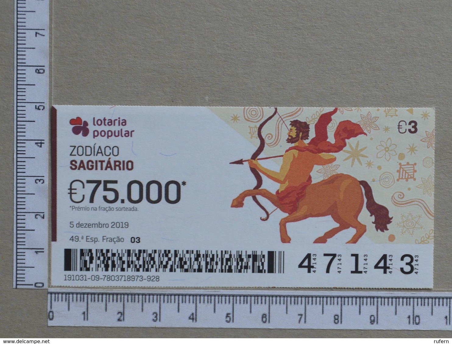 PORTUGAL - 2019 - LOTARIA POPULAR -  49ª -  2 SCANS   (Nº35856) - Lottery Tickets