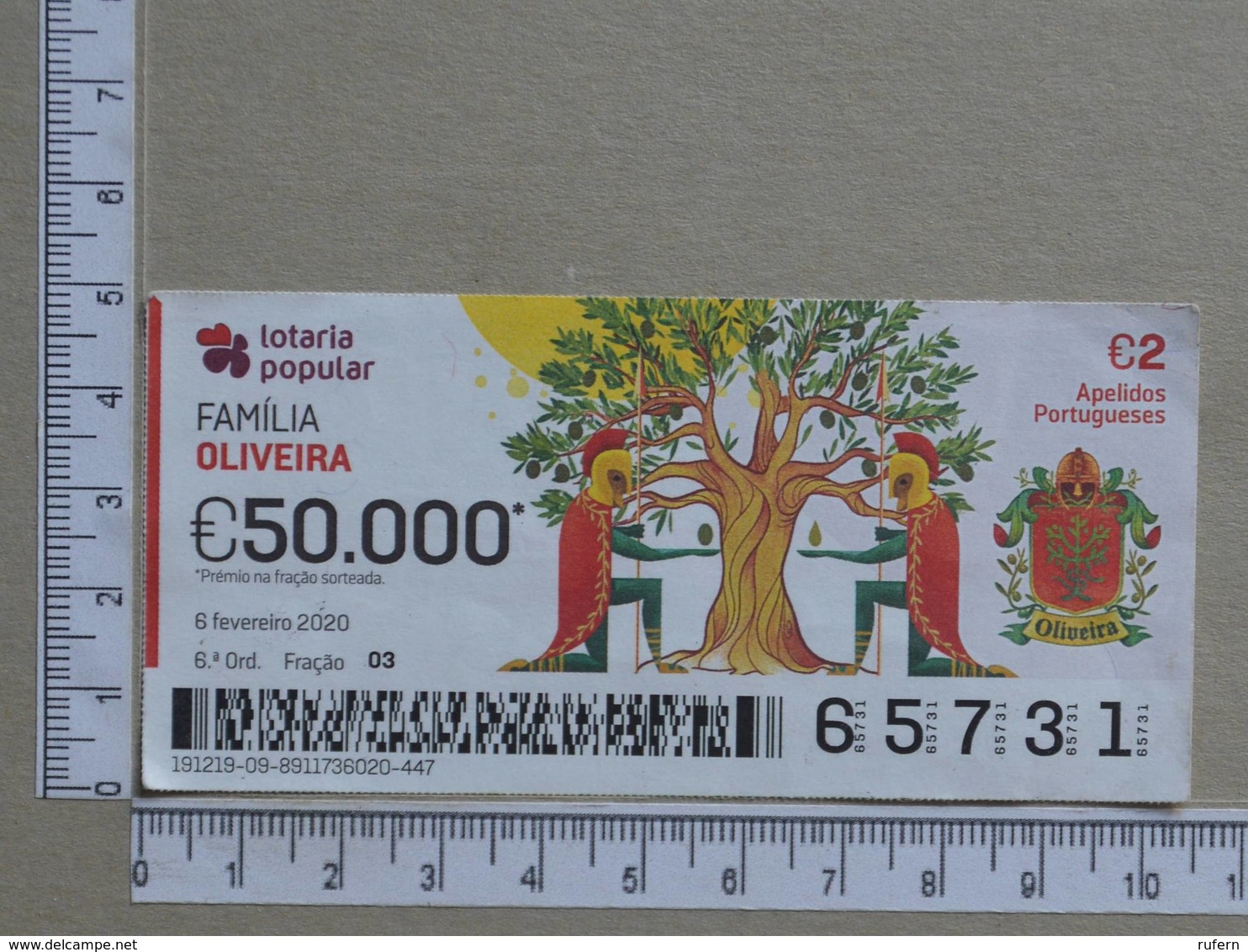 PORTUGAL - 2020 - LOTARIA POPULAR -  6ª -  2 SCANS   (Nº35865) - Lottery Tickets