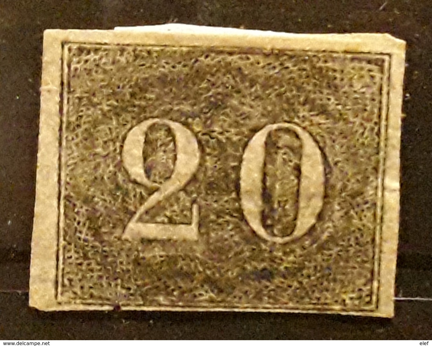 BRASIL BRAZIL BRESIL 1850 ,Petits Chiffres Yvert No 12 A, 20 R Noir Non Dentele Imperforate Neuf * MH  TB Cote 90 Euros - Ongebruikt