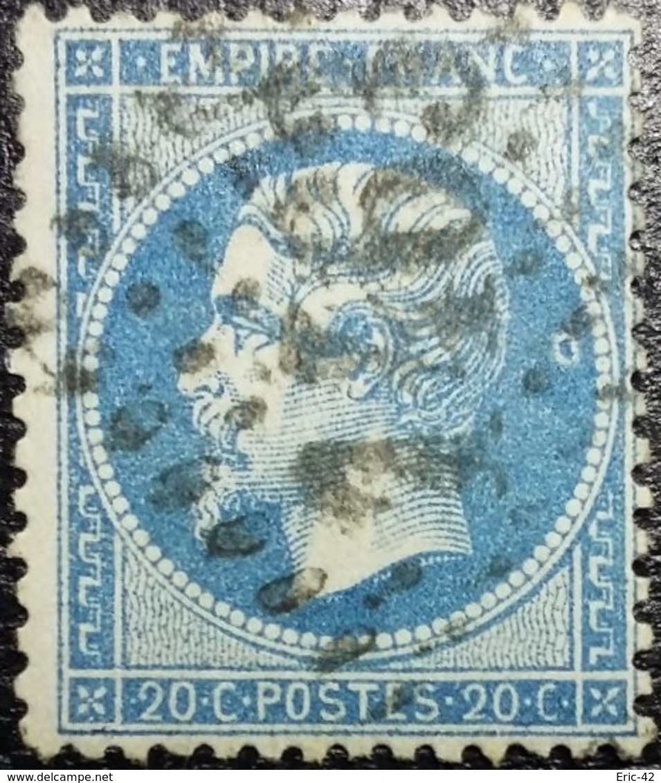 N°22. Variété (Voir Lune Derrière La Tête). Oblitéré Losange G.C. N°1463 Falaise - 1862 Napoléon III