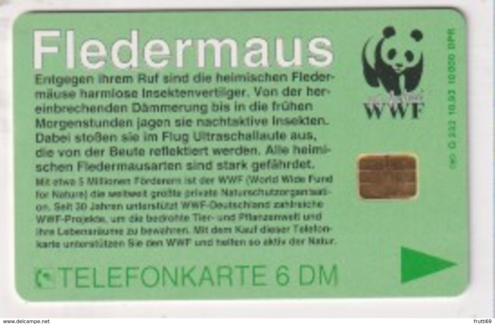 TK  25128 GERMANY - Chip O332 10.93 WWF - Fledermaus 10 000ex. MINT! - O-Series: Kundenserie Vom Sammlerservice Ausgeschlossen