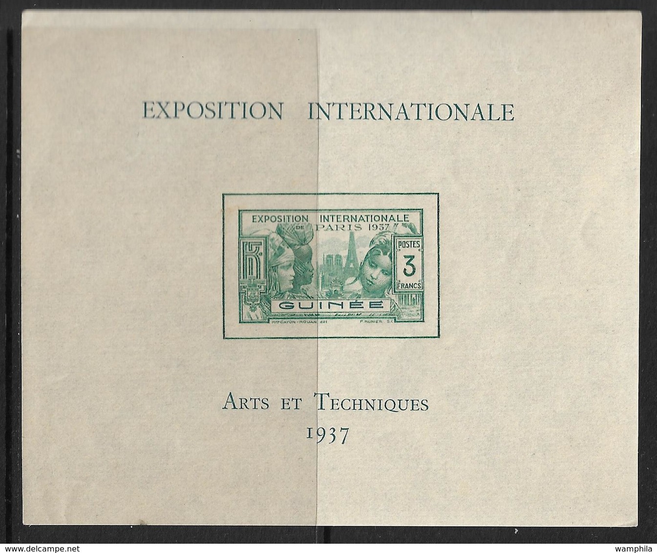 Guinéé Bloc N°1** De L'expo De 1937 - Autres & Non Classés