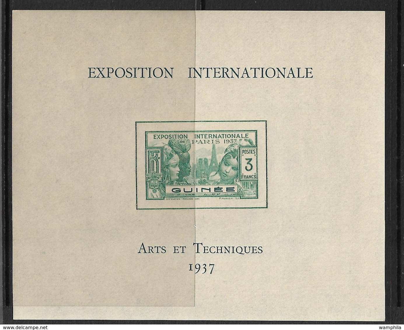 Guinéé Bloc N°1** De L'expo De 1937 - Andere & Zonder Classificatie