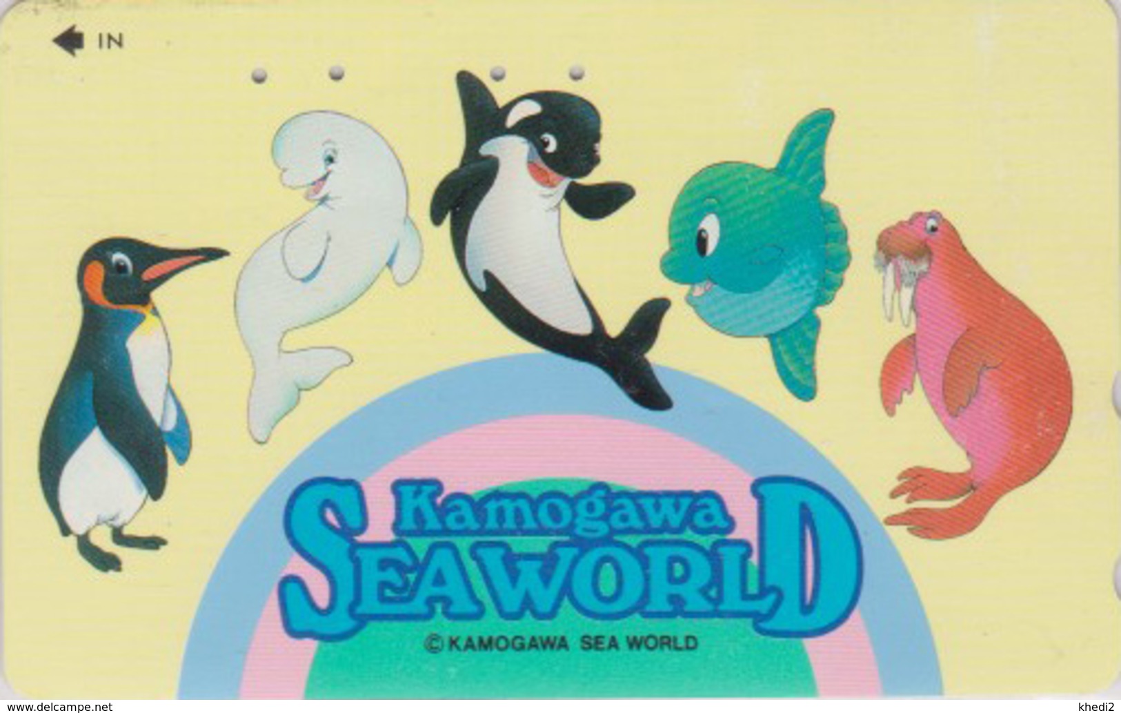 TC JAPON / 110-011 - Série SEA WORLD 1 - COMICS ANIMAL - DAUPHIN ORQUE MANCHOT MORSE - DOLPHIN PENGUIN - JAPAN Phonecard - Stripverhalen