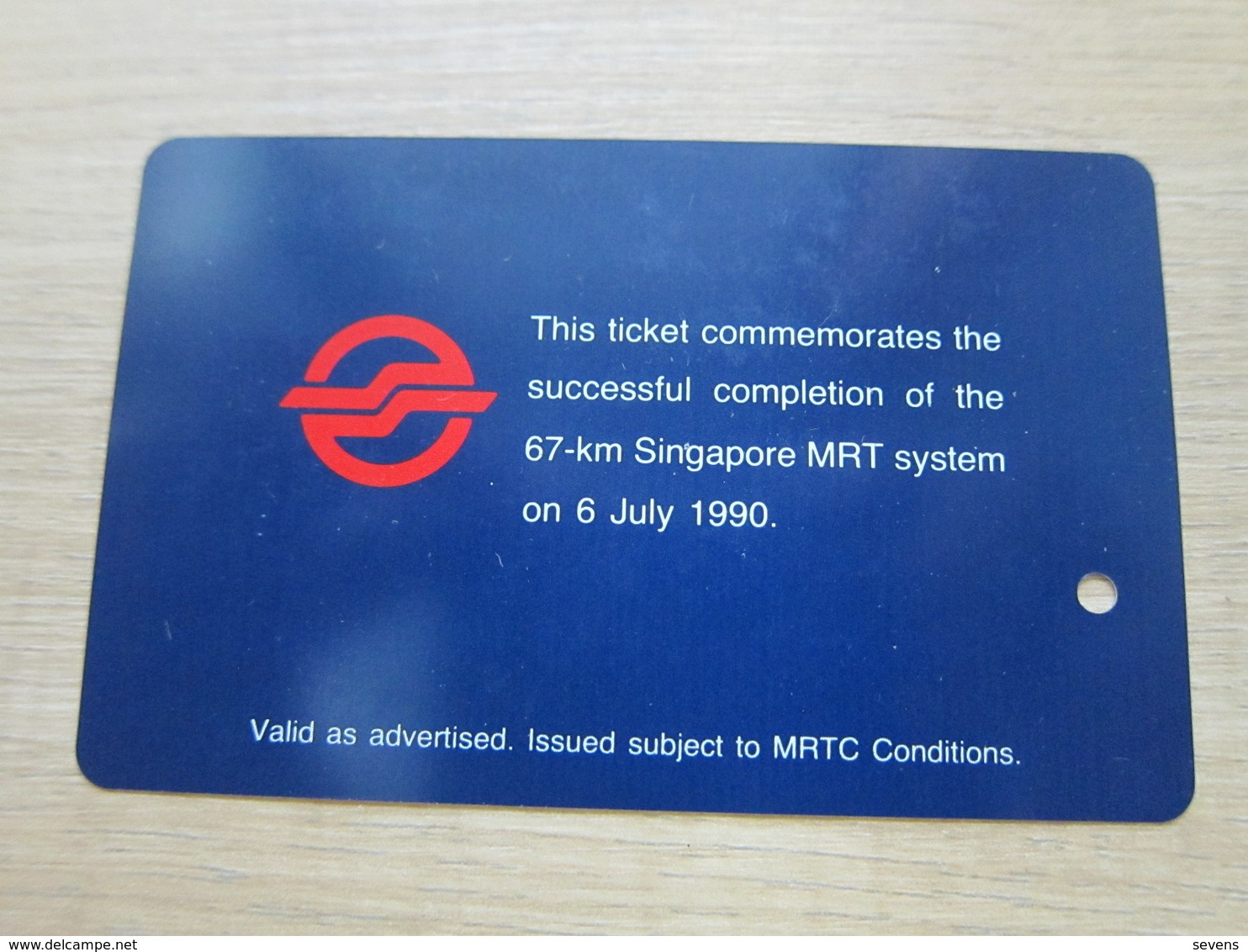 MRT Metro Ticket Card, Openning Of MRT System On 6 July, 1990 - Singapour