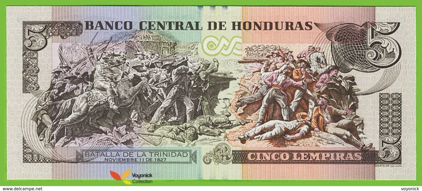 Voyo HONDURAS 5 Lempiras 2014 P98b  Prefix BL UNC - Honduras