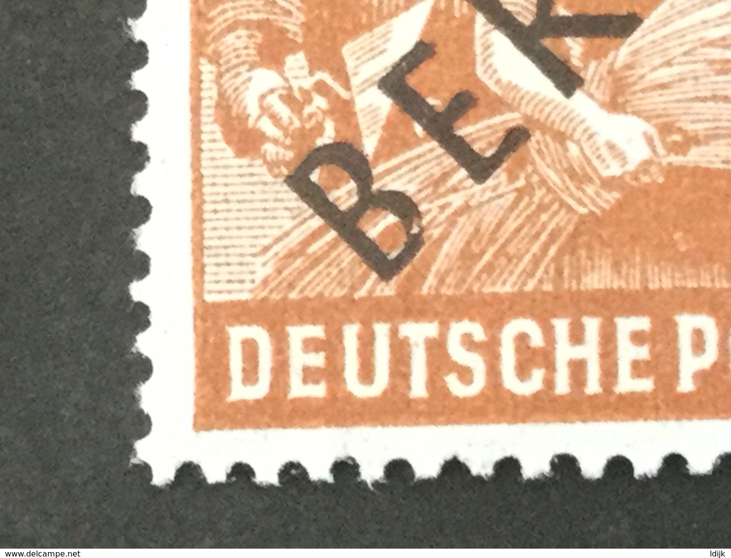 1948 Abart IX ( Unterer Bogen Des ,,B" Ausgebrochen )  Kontrollratsausgabe Mit Auffdruck BERLIN Mi.9 IX**) - Ongebruikt