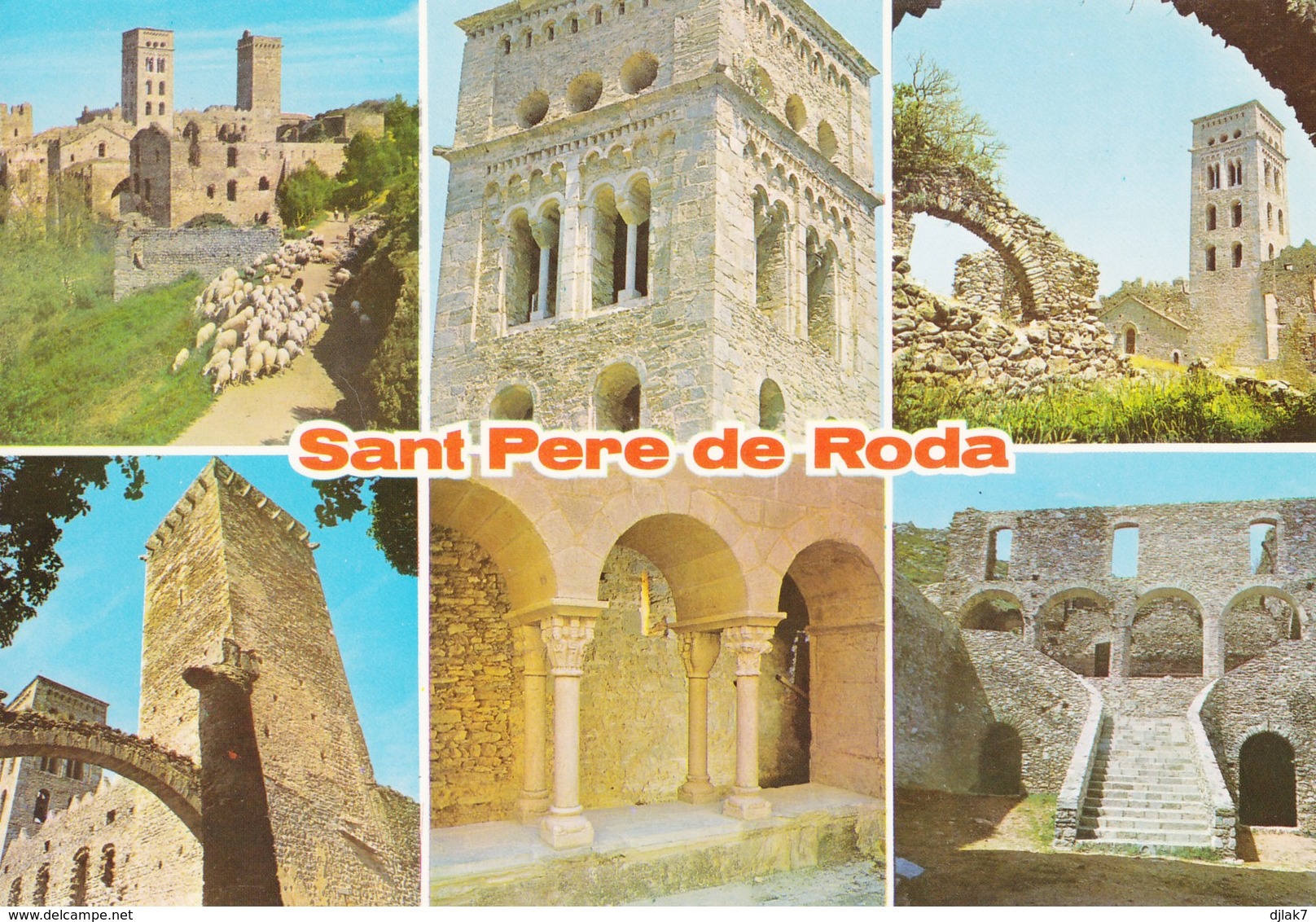 Espagne Sant Pere De Roda Diferens Aspectos Del Monastir (2 Scans) - Gerona