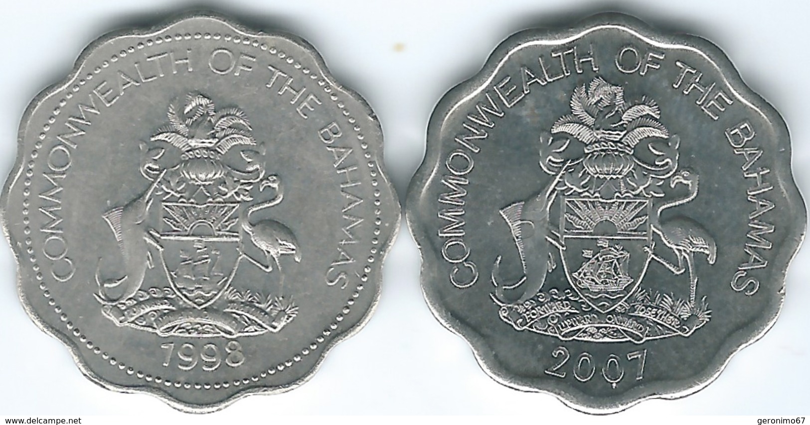Bahamas - Elizabeth II - 10 Cents - 1998 (KM61) & 2007 (KM219) - Bahamas