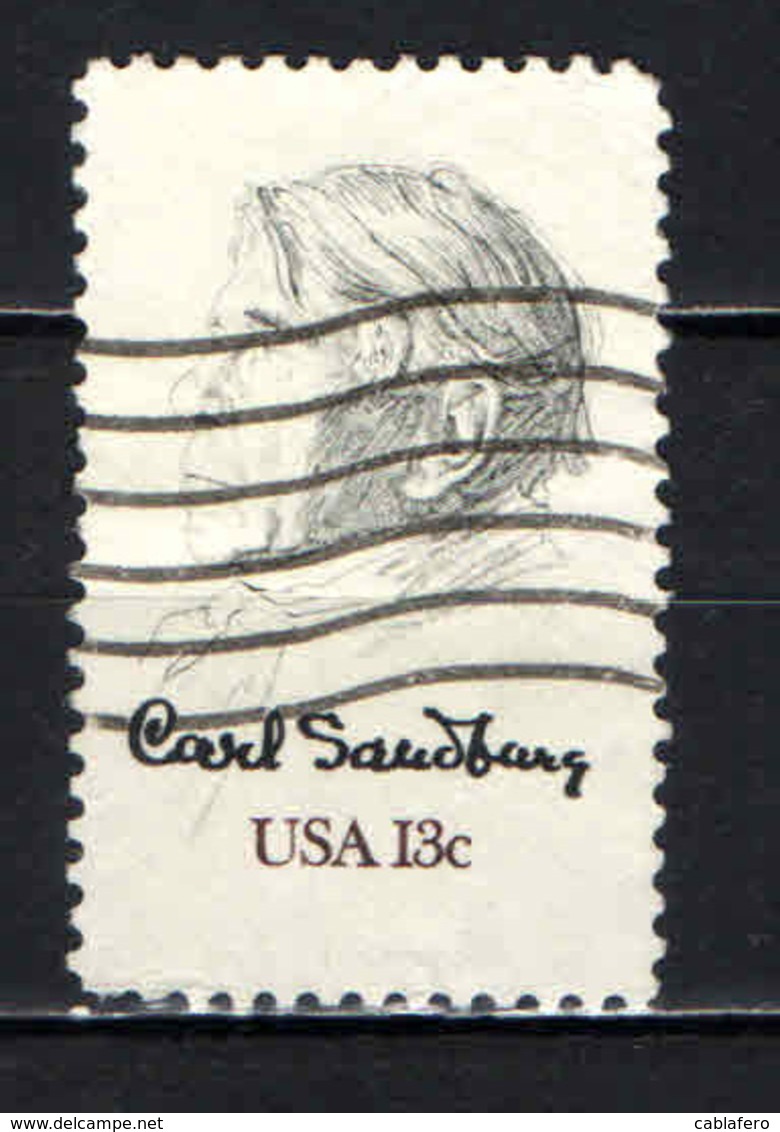 STATI UNITI - 1977 - Sandburg (1878-1967), Poet, Biographer And Collector Of American Folk Songs - USATO - Gebraucht