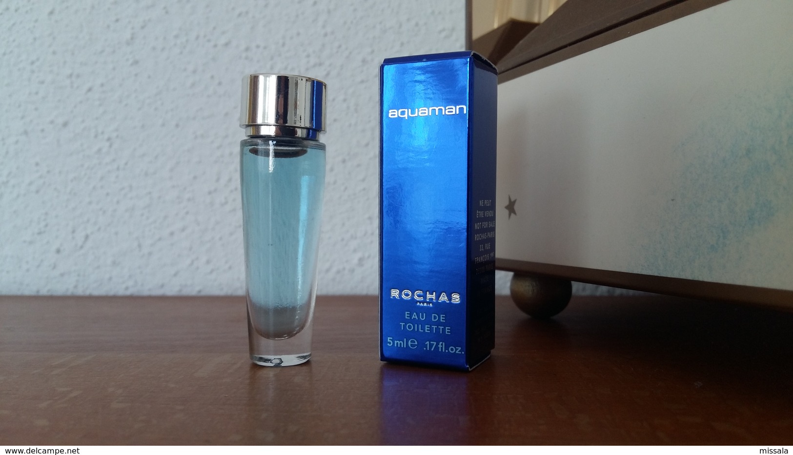 ACHAT IMMEDIAT;;;;MINIATURE AQUAMAN DE ROCHAS 5 ML EAU DE TOILETTE - Mignon Di Profumo Uomo (con Box)