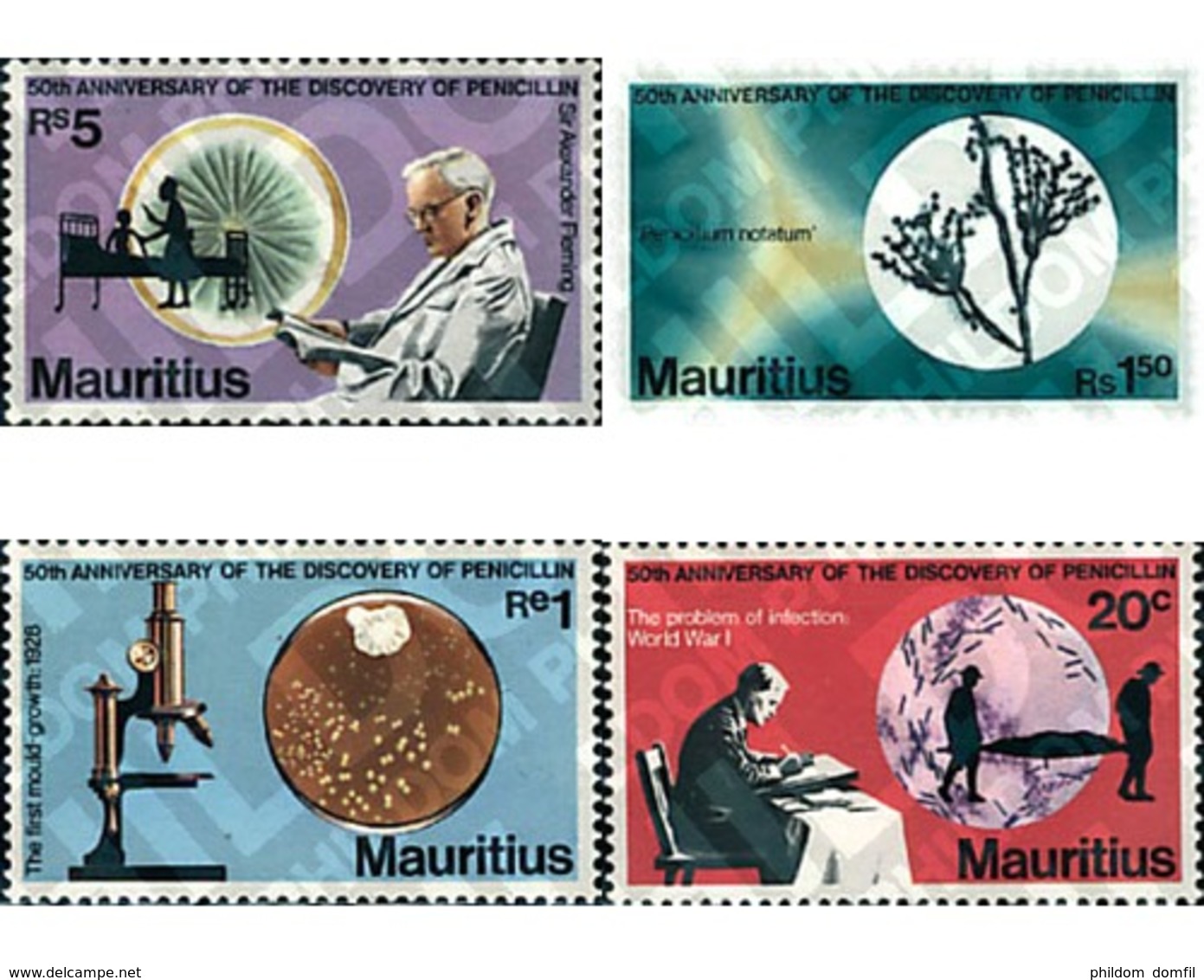 Ref. 73858 * MNH * - MAURITIUS. 1978. 50th ANNIVERSARY OF THE DISCOVERY OF PENICILLIN . 50 ANIVERSARIO DEL DESCUBRIMIENT - Mauritius (1968-...)