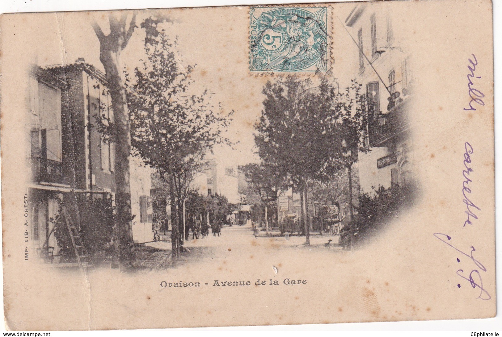 FRANCE CARTE POSTALE DE ORAISON  AVENNUE DE LA GARE - Autres & Non Classés