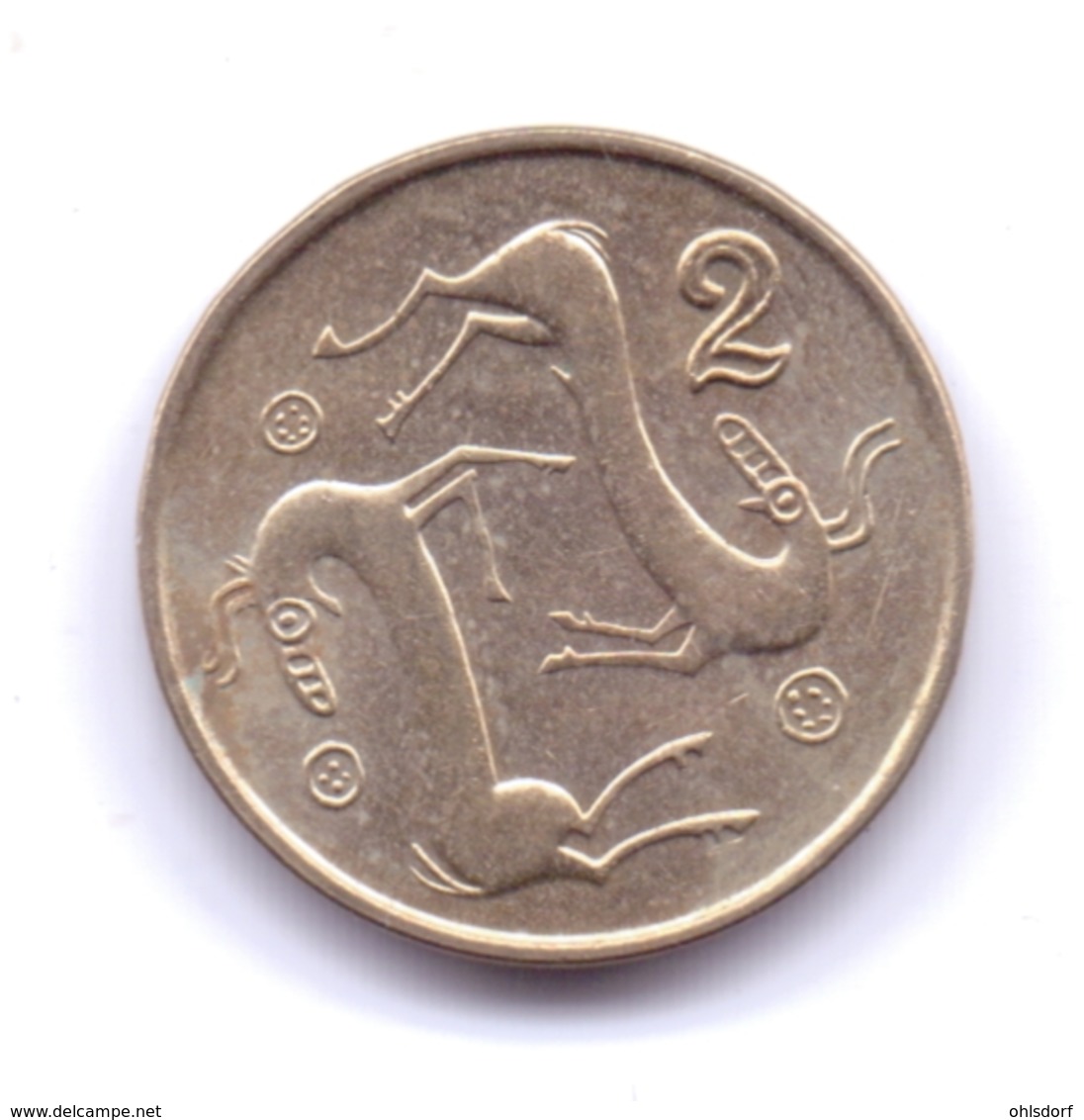 CYPRUS 1991: 2 Cents, KM 54.3 - Cyprus